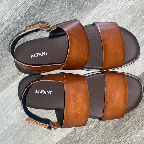 Alfani Cognac Leather Sandals main image 4
